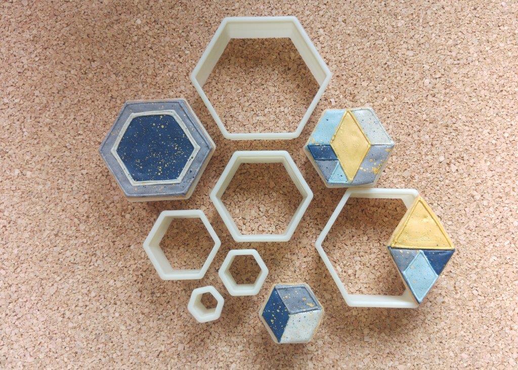 Geometrie-Liebe mit Hexagon Ausstechern