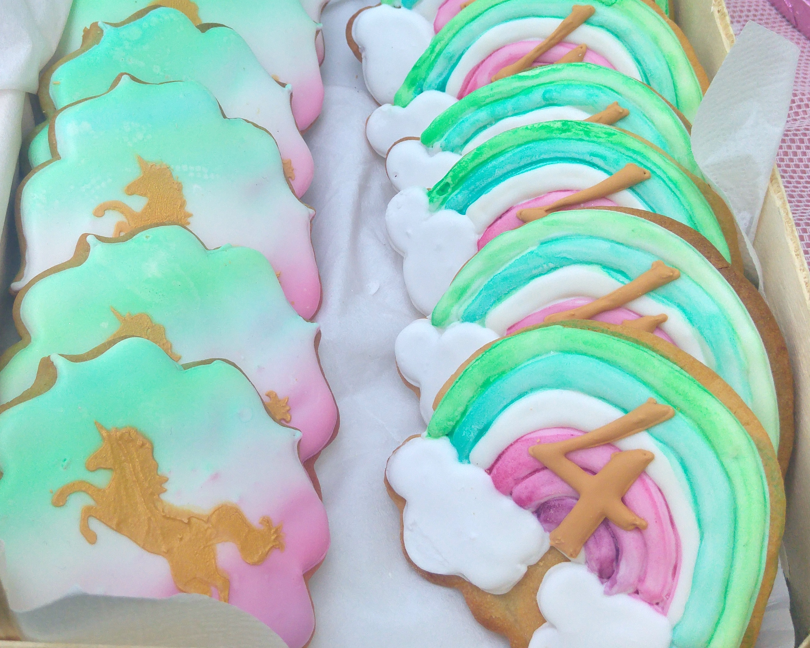 Wasserfarben Regenbogen Kekse